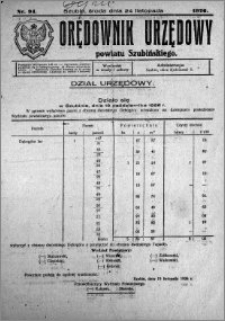 Orędownik Urzędowy powiatu Szubińskiego 1926.11.24 R.7 nr 94