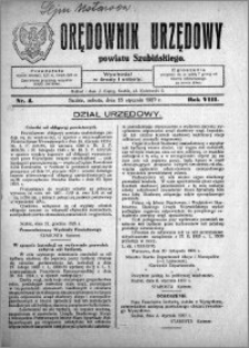 Orędownik Urzędowy powiatu Szubińskiego 1927.01.15 R.8 nr 4