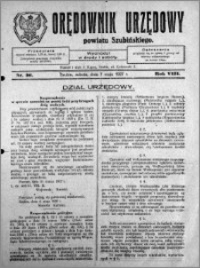 Orędownik Urzędowy powiatu Szubińskiego 1927.05.07 R.8 nr 36
