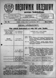 Orędownik Urzędowy powiatu Szubińskiego 1927.10.01 R.8 nr 78