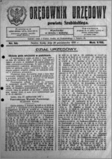 Orędownik Urzędowy powiatu Szubińskiego 1927.10.26 R.8 nr 85