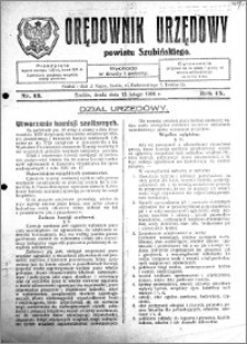 Orędownik Urzędowy powiatu Szubińskiego 1928.02.15 R.9 nr 13
