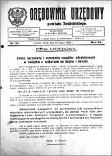Orędownik Urzędowy powiatu Szubińskiego 1928.02.22 R.9 nr 15