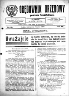 Orędownik Urzędowy powiatu Szubińskiego 1928.03.03 R.9 nr 18