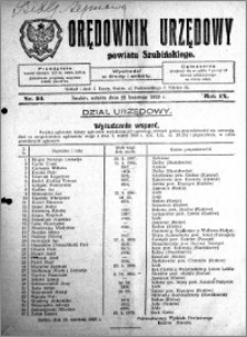 Orędownik Urzędowy powiatu Szubińskiego 1928.04.28 R.9 nr 34