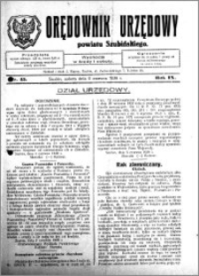 Orędownik Urzędowy powiatu Szubińskiego 1928.06.09 R.9 nr 45