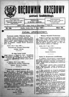 Orędownik Urzędowy powiatu Szubińskiego 1928.07.11 R.9 nr 54