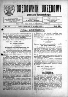 Orędownik Urzędowy powiatu Szubińskiego 1928.09.12 R.9 nr 72