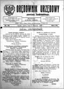 Orędownik Urzędowy powiatu Szubińskiego 1928.11.17 R.9 nr 91