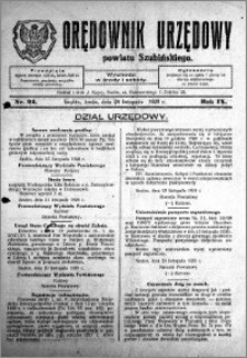 Orędownik Urzędowy powiatu Szubińskiego 1928.11.28 R.9 nr 94