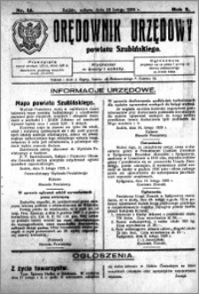Orędownik Urzędowy powiatu Szubińskiego 1929.02.16 R.10 nr 14
