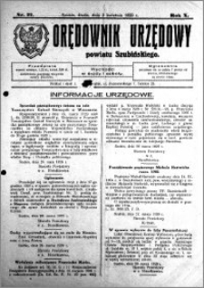 Orędownik Urzędowy powiatu Szubińskiego 1929.04.03 R.10 nr 27