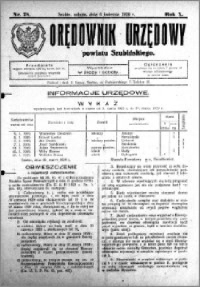 Orędownik Urzędowy powiatu Szubińskiego 1929.04.06 R.10 nr 28