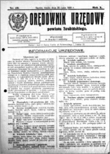 Orędownik Urzędowy powiatu Szubińskiego 1929.05.29 R.10 nr 43