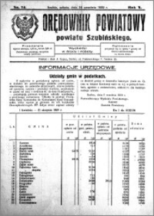 Orędownik Powiatowy powiatu Szubińskiego 1929.09.14 R.10 nr 74