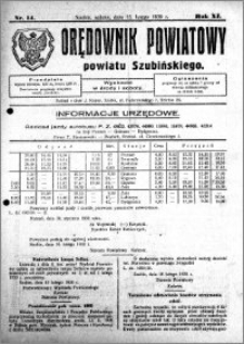 Orędownik Powiatowy powiatu Szubińskiego 1930.02.15 R.11 nr 14