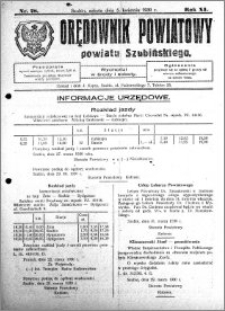 Orędownik Powiatowy powiatu Szubińskiego 1930.04.05 R.11 nr 28