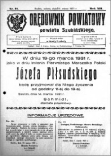 Orędownik Powiatowy powiatu Szubińskiego 1931.03.14 R.12 nr 21