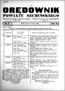 Orędownik powiatu Szubińskiego 1938.04.02 R.19 nr 27
