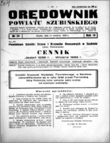 Orędownik powiatu Szubińskiego 1938.09.14 R.19 nr 74