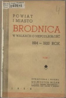 Powiat i miasto Brodnica w walkach o niepodległość : 1914-1920 rok. T. 1