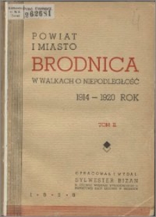 Powiat i miasto Brodnica w walkach o niepodległość : 1914-1920 rok. T. 2