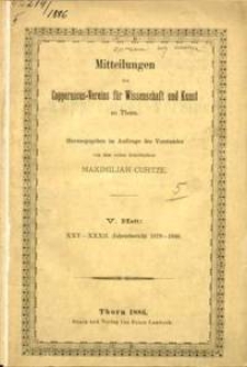 Mitteilungen des Coppernicus-Vereins für Wissenschaft und Kunst zu Thorn. H. 5.