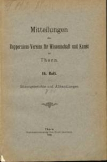 Mitteilungen des Coppernicus-Vereins für Wissenschaft und Kunst zu Thorn. H. 18.