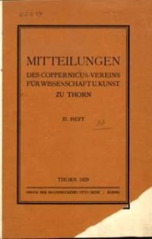 Mitteilungen des Coppernicus-Vereins für Wissenschaft und Kunst zu Thorn. H. 37.