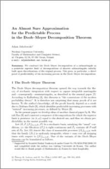 An almost sure approximation for the predictable process in the Doob-Meyer decomposition theorem