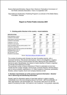 Report on Polish Public Libraries 2001