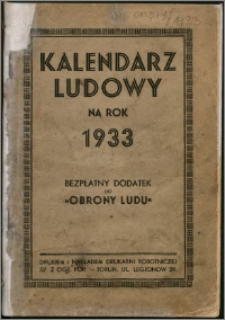 Kalendarz Ludowy na rok 1933