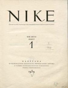 Nike :czasopismo poświęcone polskiej kulturze plastycznej 1939, R. 2 z. 1