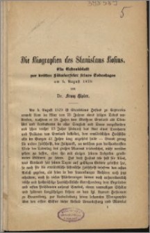 Die Biographen des Stanislaus Hosius : ein Gedenkblatt zur dritten Säkularseier seines Todestages am 5. August 1879