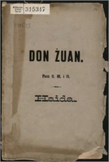 Don Żuan. Pieśń 2-4, Opowiadanie o Haidzie