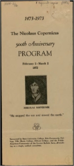 The Nicolaus Copernicus 500th Anniversary : program : February 2 – March 2 1973