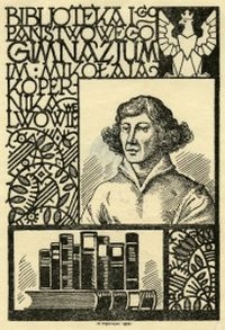 Portret Mikołaja Kopernika na ekslibrisie Biblioteki Państwowego Gimnazjum im. Kopernika we Lwowie