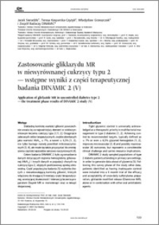 Application og gliclazide MR in uncontrolled diabets type 2 - tje treatment phase results of DinamiC 2 study (IV)