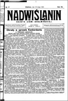 Nadwiślanin. Gazeta Ziemi Chełmińskiej, 1925.02.28 R. 7 nr 17