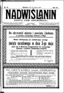 Nadwiślanin. Gazeta Ziemi Chełmińskiej, 1925.04.29 R. 7 nr 34