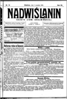 Nadwiślanin. Gazeta Ziemi Chełmińskiej, 1925.09.05 R. 7 nr 70