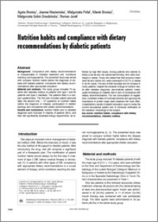 Nutrition habits and compliance with dietary recommendations by diabetic patients