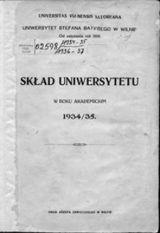 Skład Uniwersytetu w roku akademickim 1934-1935