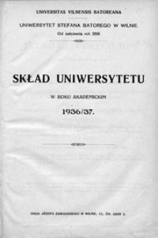 Skład Uniwersytetu w roku akademickim 1936-1937
