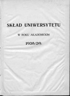 Skład Uniwersytetu w roku akademickim 1938-1939