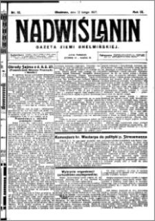 Nadwiślanin. Gazeta Ziemi Chełmińskiej, 1927.02.12 R. 9 nr 12
