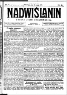 Nadwiślanin. Gazeta Ziemi Chełmińskiej, 1927.02.16 R. 9 nr 13