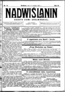 Nadwiślanin. Gazeta Ziemi Chełmińskiej, 1927.09.14 R. 9 nr 73