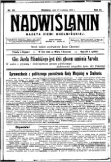 Nadwiślanin. Gazeta Ziemi Chełmińskiej, 1929.04.13 R. 11 nr 29