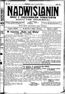 Nadwiślanin. Gazeta Ziemi Chełmińskiej, 1929.08.17 R. 11 nr 72